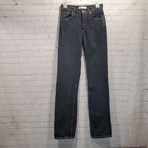 Zara dark wash button fly straight leg jeans size 2 full length